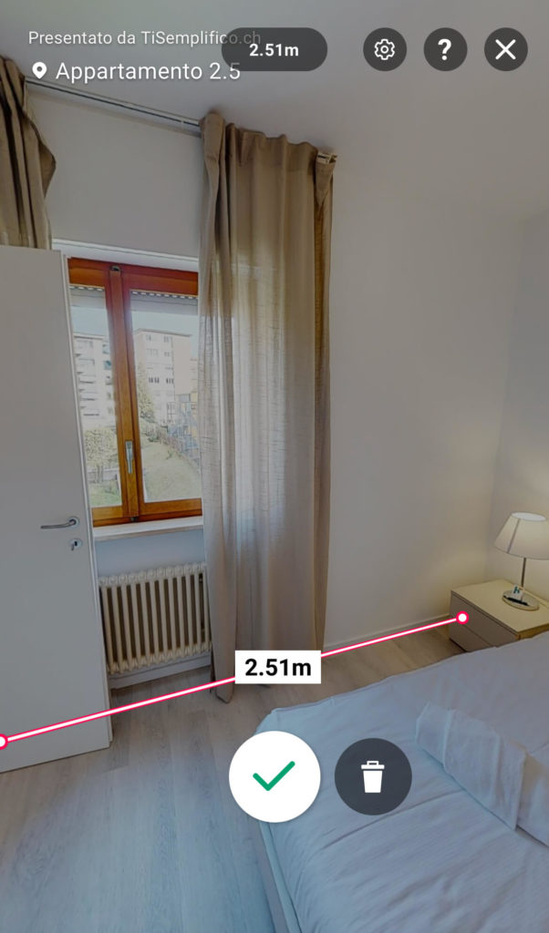 Interfaccia AR di misurazione di una stanza